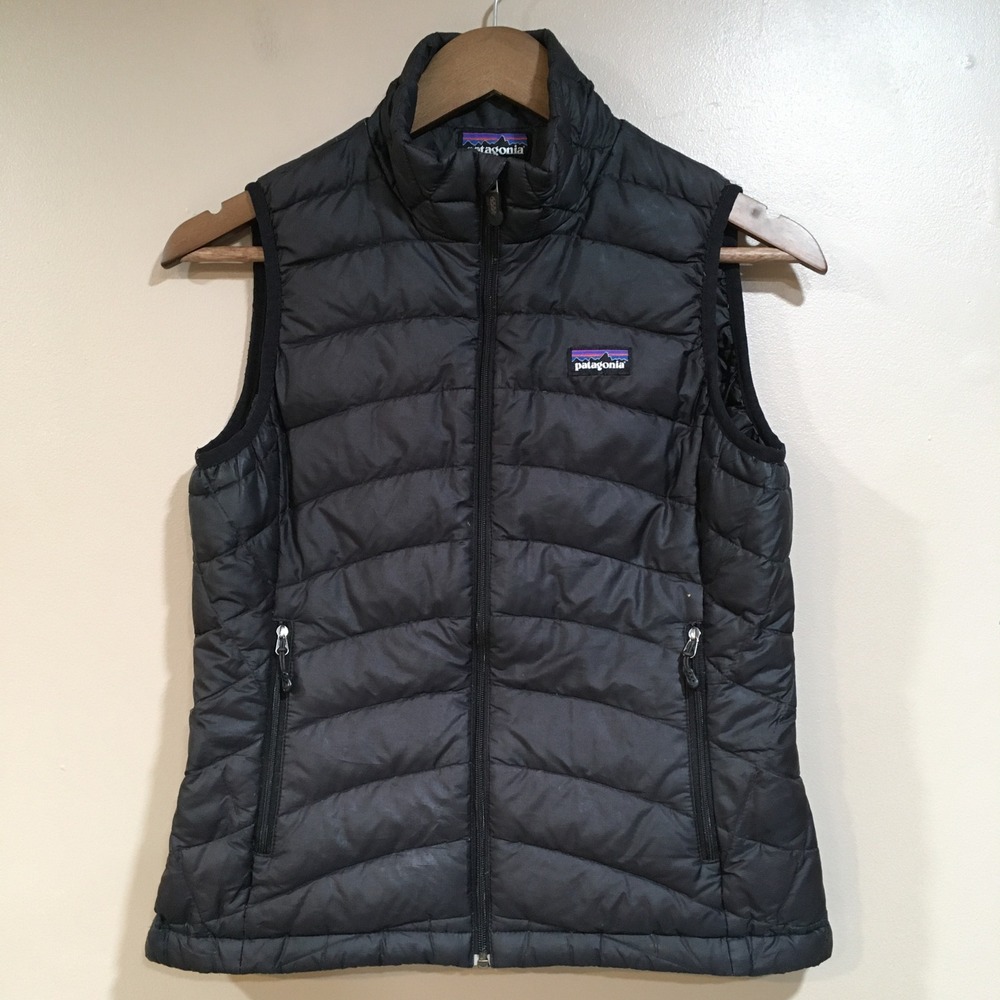Patagonia Down Puffer Vest Womens XS Black Insulated Performance Outdoor Hiking